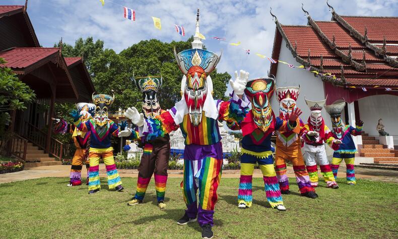 In some workshops they teach you how to make your own mask. Phi Ta Khon in Loei