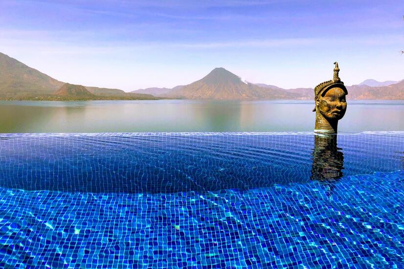Infinity pool at Lake Atitlan. Photo by John Cameron. Lake Atitlán, in Guatemala.