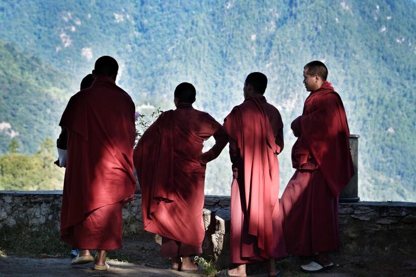 Buddhist monks belonging to the drukpa kagyu tradition of Tibetan Buddhism. Buddhist monks belonging to the drukpa kagyu tradition of Tibetan Buddhism. Tiger's Nest