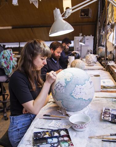 The Bellerby&Co team is made up of about 20 craftsmen. Photo: Paul Marc Mitchell. craftsmanship luxury bellerby globemakers london