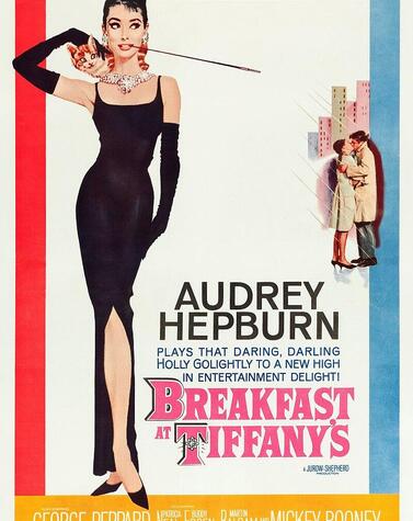 Poster of the movie adapted from the book by Truman Capote and released in 1961. breakfast with diamonds