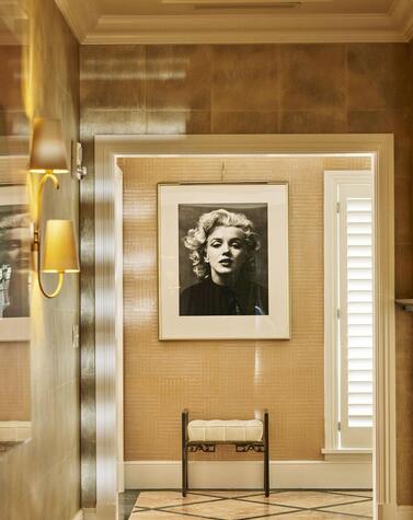 Portraits like this one of actress Marilyn Monroe recall the Beverly Hill Hotel's legendary past. beverly hills hotel los angeles