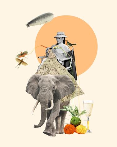 pilsferrer illustrator collage elefant travel
