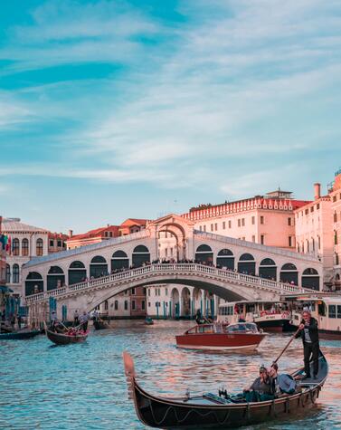 Venice has always been a magnetic and inspiring city for artists and intellectuals of all ages. Photo: Damiano Baschiera. venice rialto bridge
