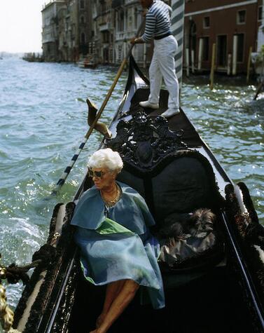 Peggy Guggenheim is said to have had her own private gondola. Photo: Tony Vaccaro. peggy guggenheim