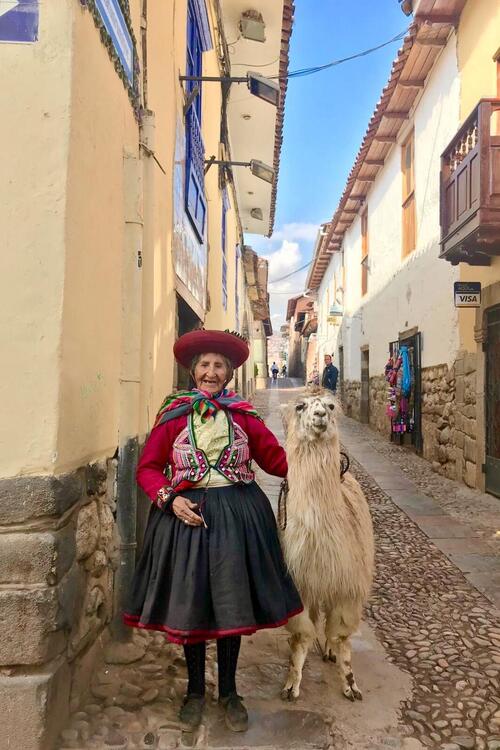 Many garments are made with alpaca wool, which acts as a natural thermoregulator. luxury travel peru cuzco llama andina