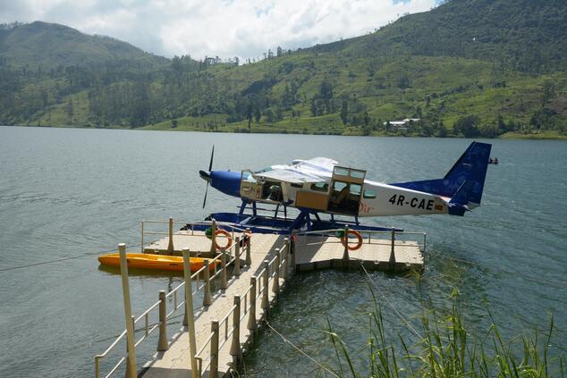 The seaplane is one of the most efficient means of transportation to discover most of the island. luxury travel sri lanka island seaplane castlereagh lake