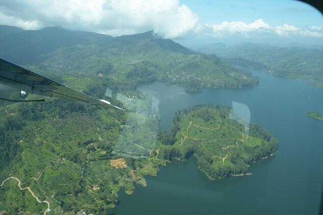 A panoramic flight over the island from which to contemplate the natural beauty and landscapes of Sri Lanka. luxury travel sri lanka island seaplane castlereagh lake