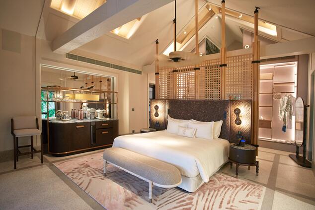 Sustainable luxury resort sustainable nature island beach Joali Maldives.