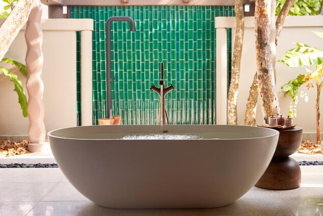 Sustainable luxury resort sustainable nature island beach Joali Maldives.
