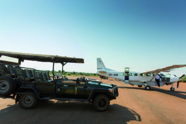 The light aircraft is the best means of transportation to reach the camp. family travel experience luxury adventure South Africa