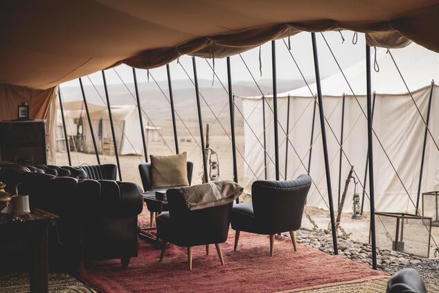 Detail of a tent in the Scarabeo camp. luxury travel Morocco desert camp Agafay