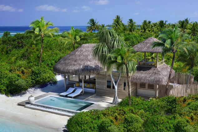 A remote island in the Maldives can be the start of a great adventure trip. Photo: Six Senses Laamu. luxury adventure trip maldives islands. Six Senses Laamu