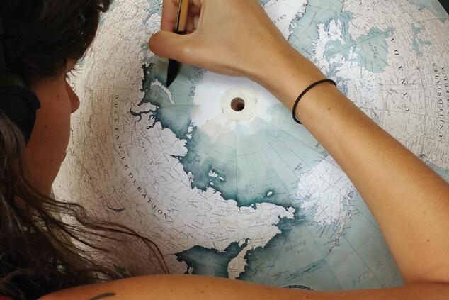 Each globe can take anywhere from several weeks to six months to complete. Photo: Jade Fenster. craftsmanship luxury bellerby globemakers london