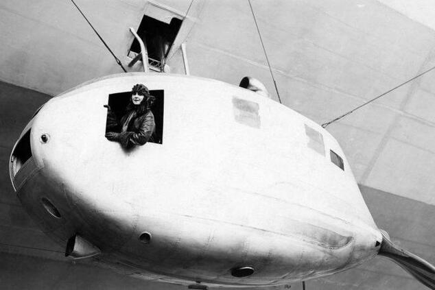 Lady Grace in one of the Graf Zeppelin's engines. Lady Grace Drummond-Hay Graf Zeppelin