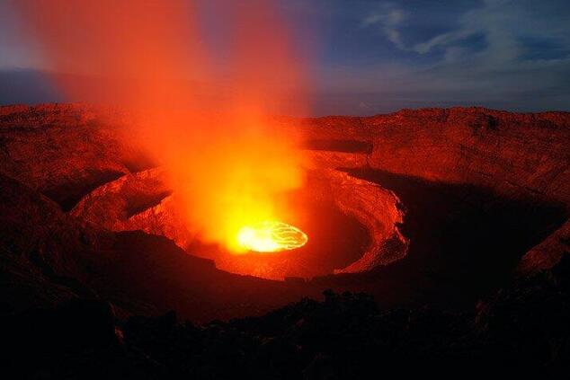 Mount Nyiragongo Congo volcano.