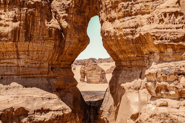 The "Elephant Rock", also called Jabal Alfil is one of the geological wonders that can be found in Al Ula. elephant rock al ulah luxury travel saudi arabia