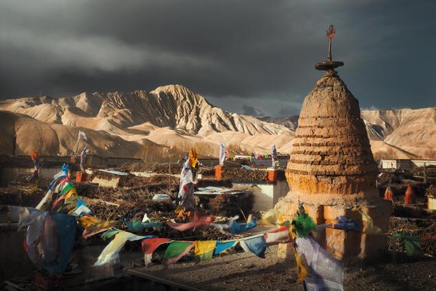 Roofs in Lo Mantang City. trip to mustang nepal