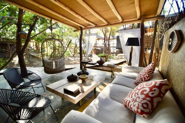 Interior of Kichic, a set of exclusive rooms where relaxation and calmness prevail. Luxury travel Peru Kichic