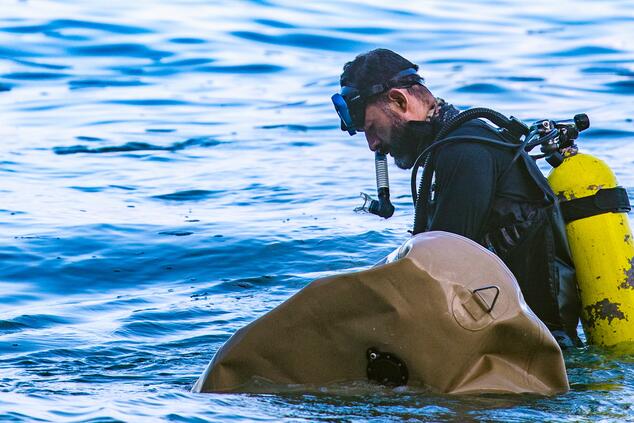 Cesar Vargas with the dive team