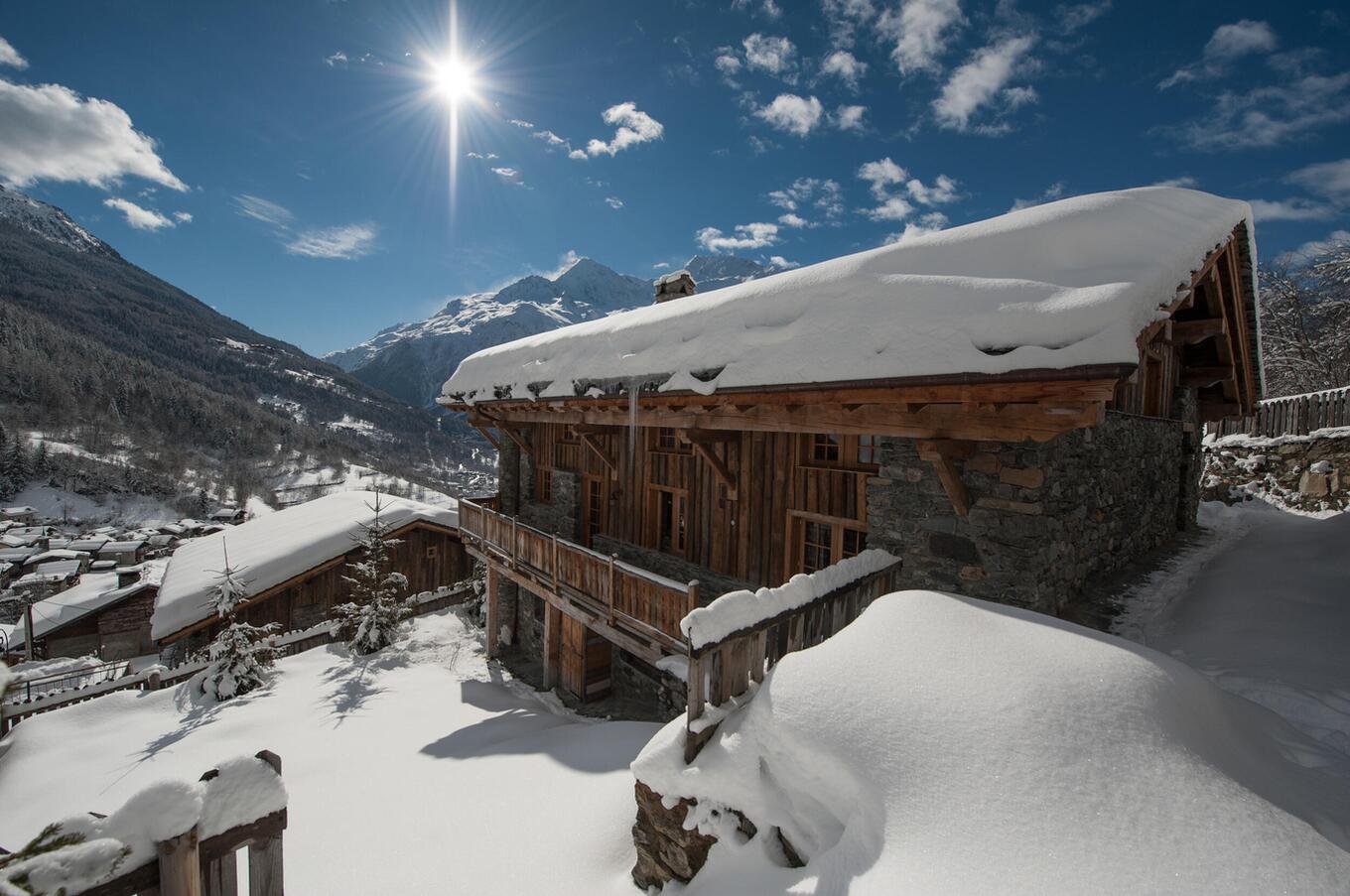Chalet Pelerin, in the alpine village of Le Miroir. luxury skiing experience Chalet Pelerin French Alps