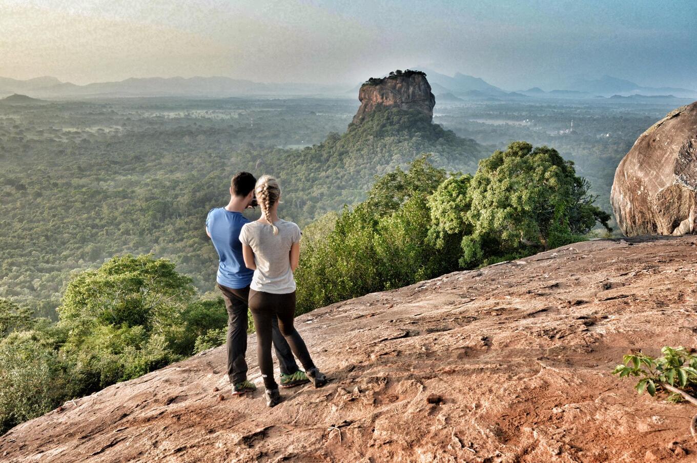 Sigiriya Mountain is an archaeological site where the ruins of a monastery and an ancient palace are located. luxury travel sri lanka island nature sigiriya lion rock