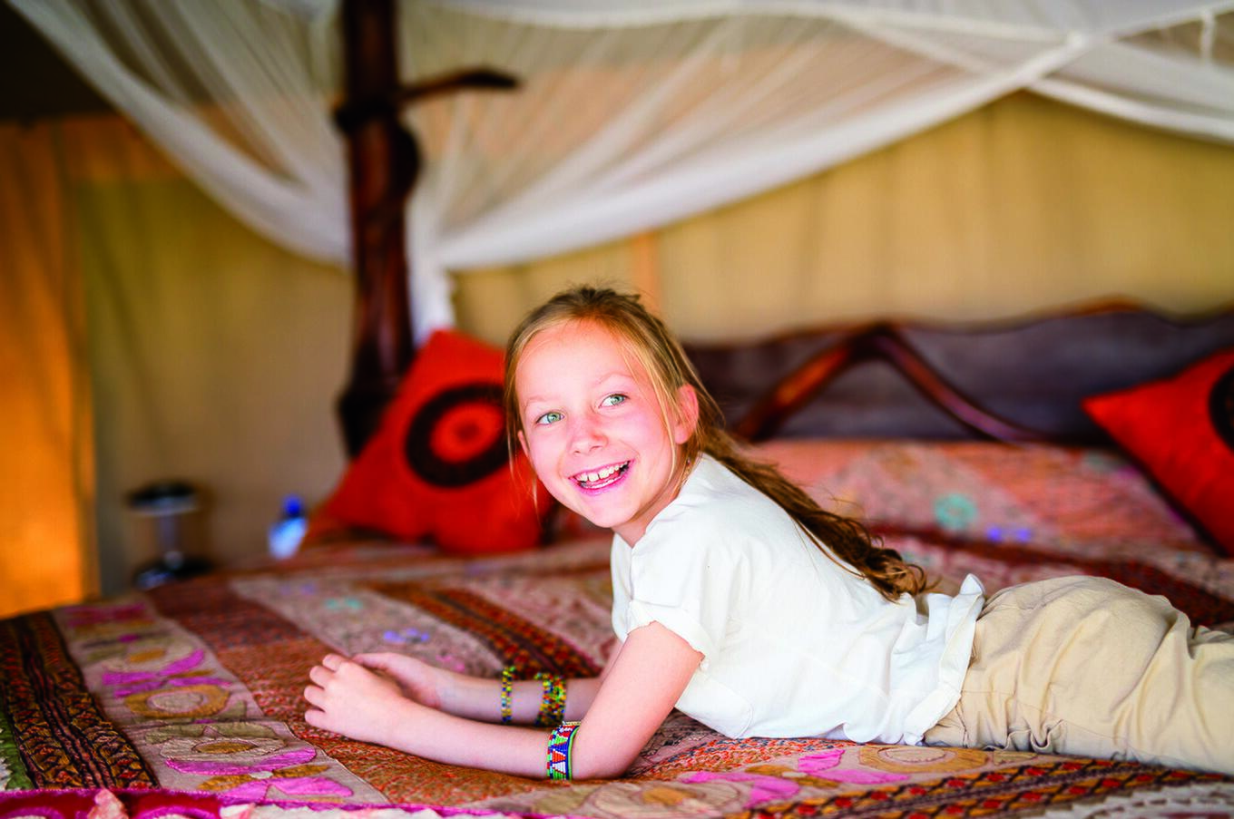 The magical experience of sleeping in a tent. luxury family travel safari safari Madikwe reserve South Africa. Family adventure
