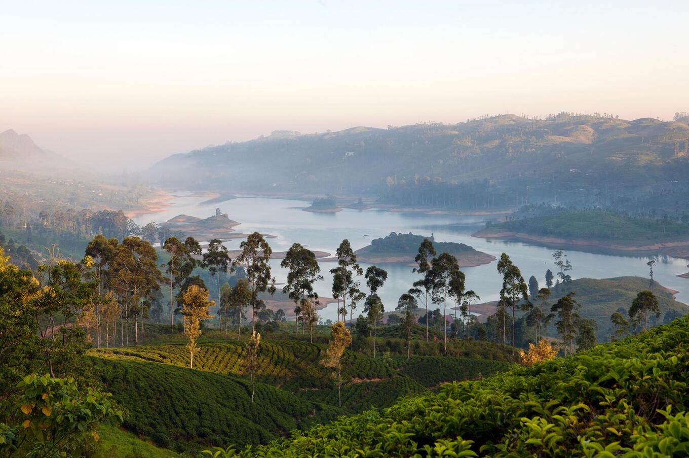 Castlereagh Lake is surrounded by the bungalows where the foremen of the tea plantations used to live, today converted into luxury lodges. luxury travel sri lanka island nature castlereagh lake