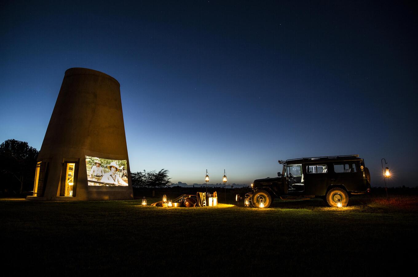 Open air cinema at Laikipia. Photo:Segera