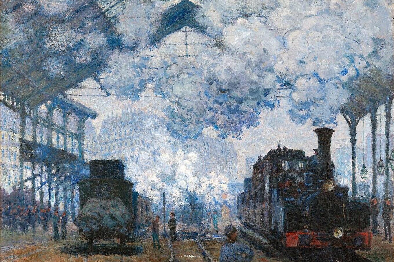 The Saint-Lazare station, arrival of a train. Claude Monet, 1877. The Saint-Lazare station, arrival of a train. Claude Monet, 1877.