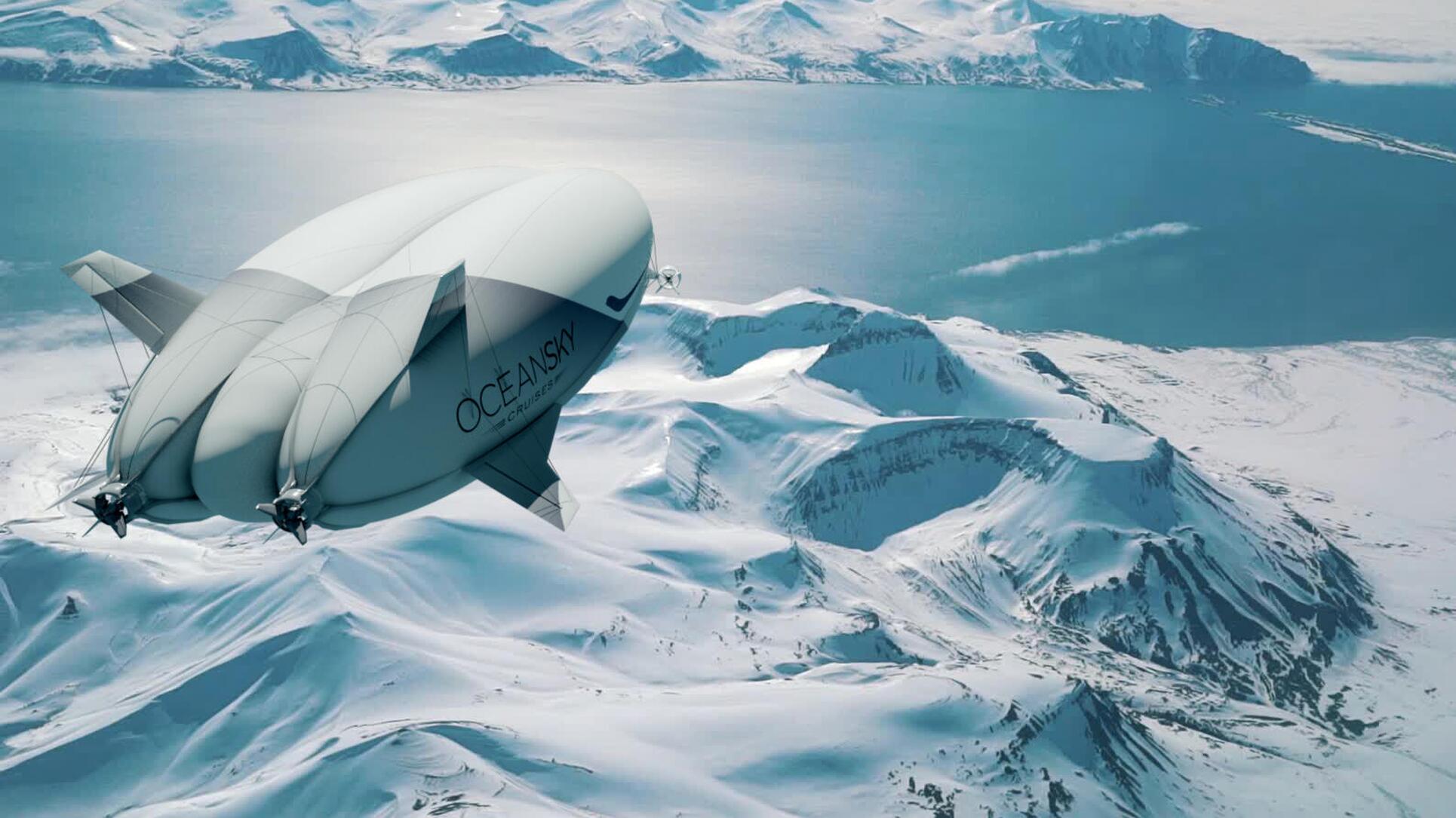 travel luxury blimp north pole arctic remote north pole oceanSky