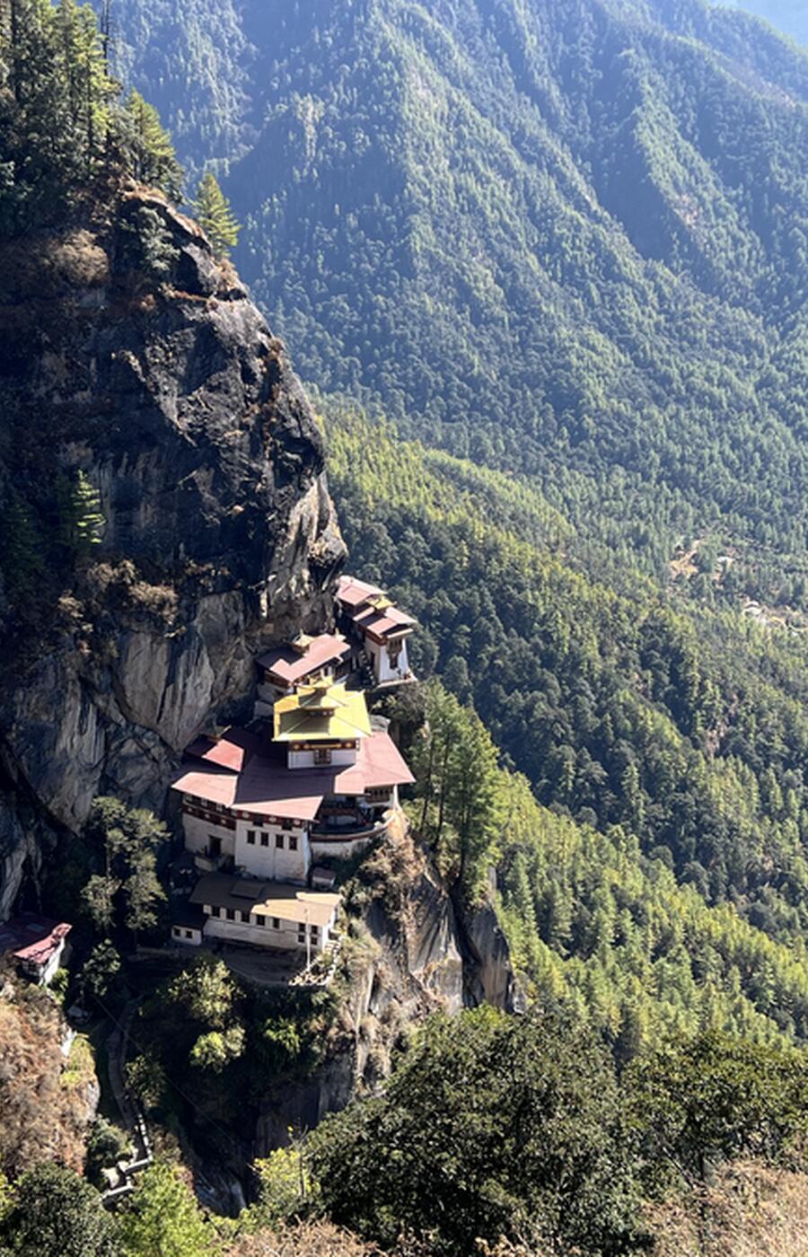 Zenithal view from the fourth stretch of the ascent. A perfect balance between human work and nature. Tiger's Nest.